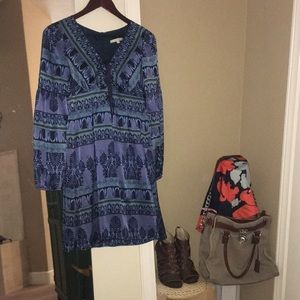 Nanette Lepore Silk Dress Size 2 in Navy Pattern